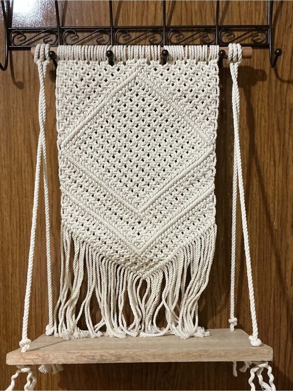 Handmade Cream Macramé Wall Hanging - Boho Home Decor